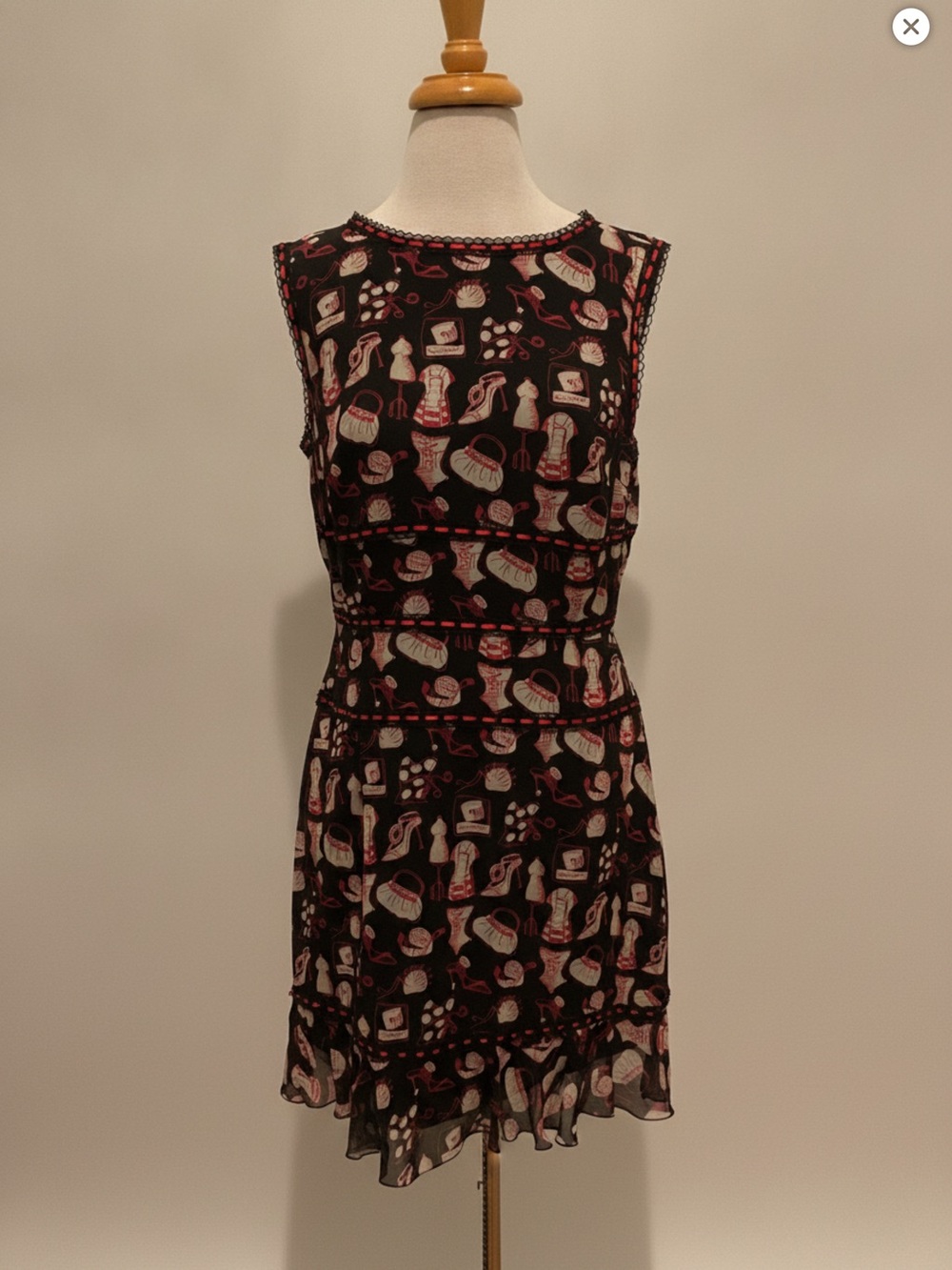 Escada Silk Dress Novelty Print EU Size 40